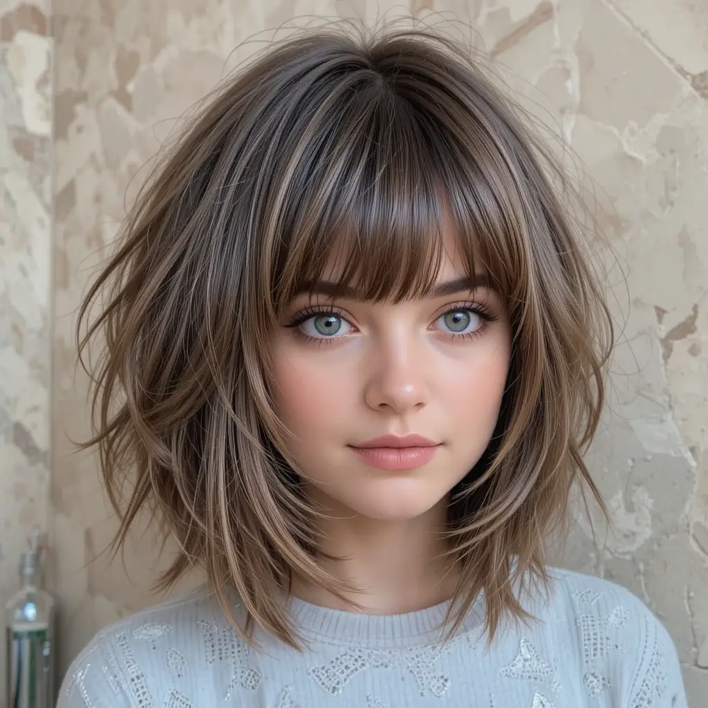 Textured Layers with Bangs