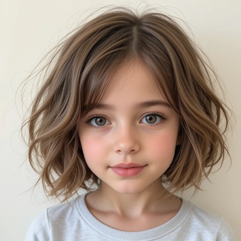 Tousled Bob with Middle Part