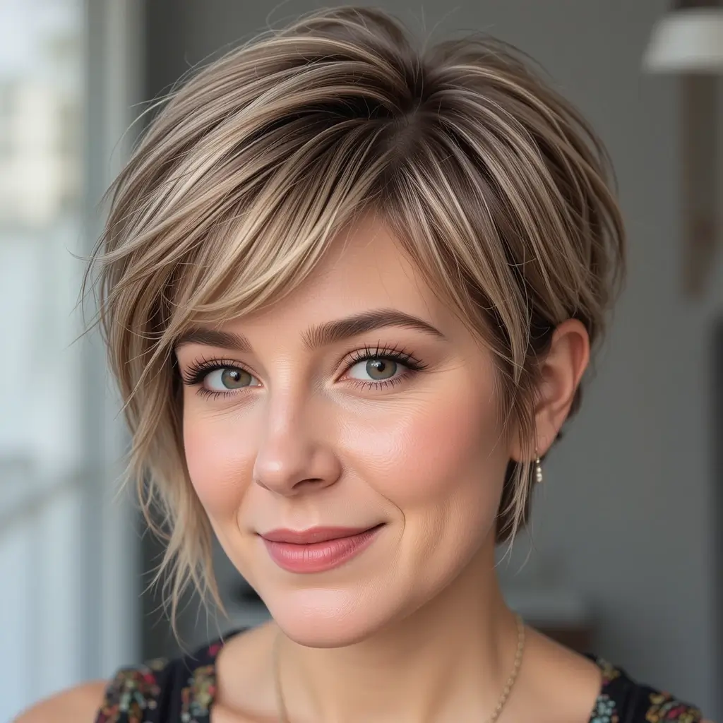 Tousled Pixie with Side Bangs