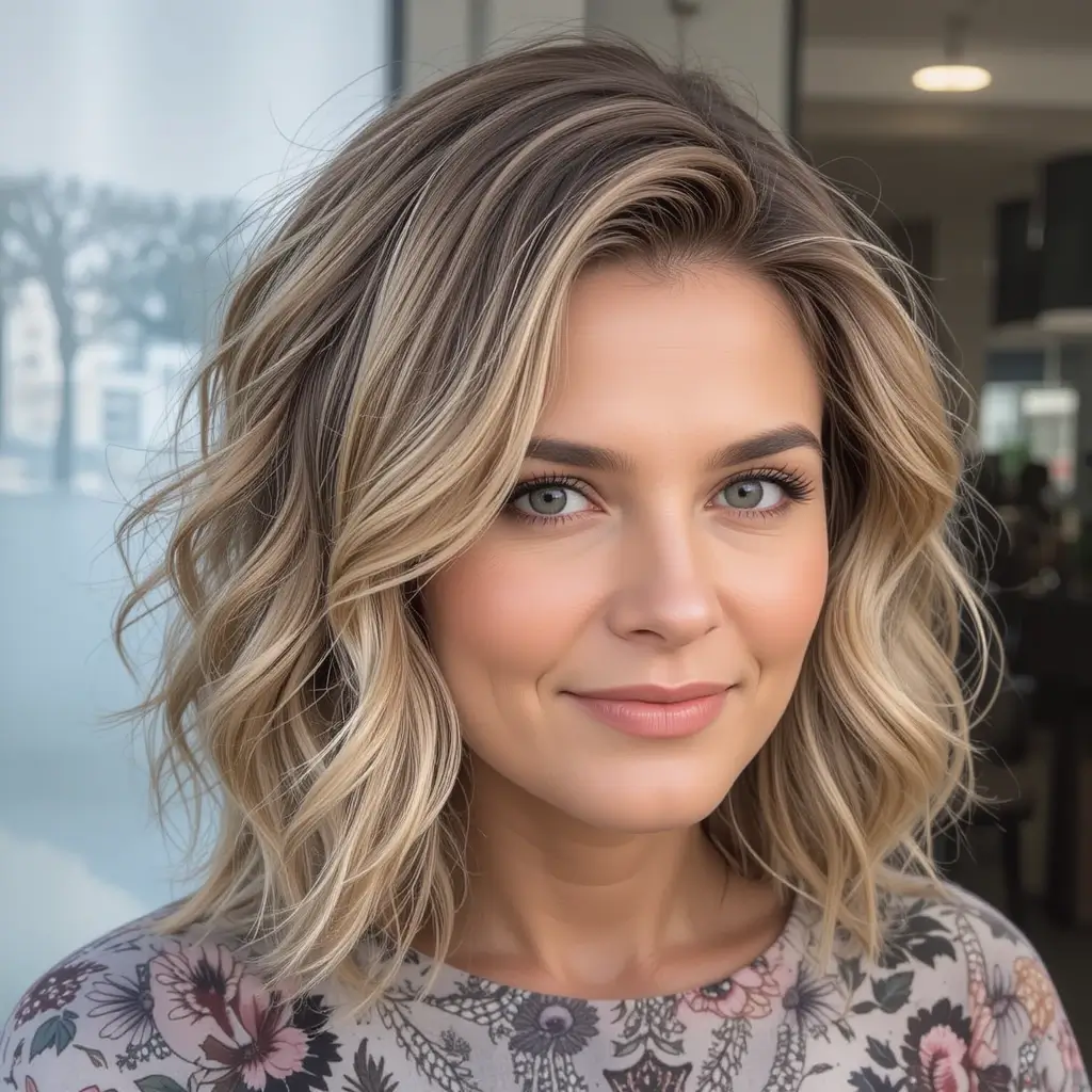 Tousled Shoulder-Length Waves