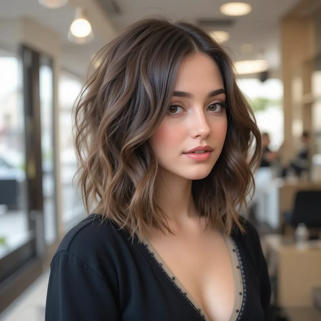 Tousled Wavy Lob