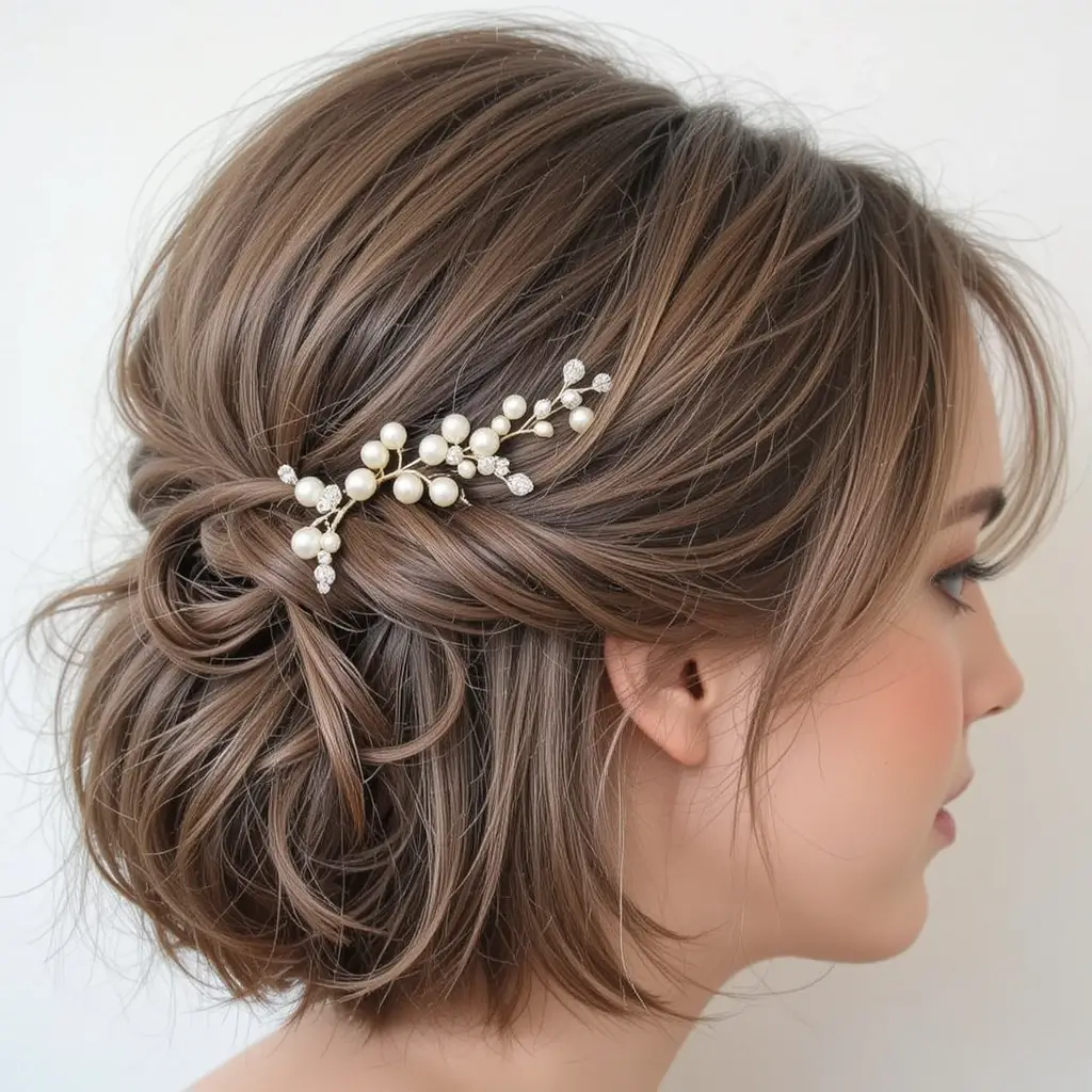Twisted Bob with Pearls