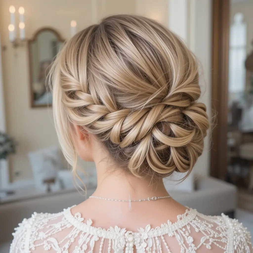 Twisted Bun with Braided Accents