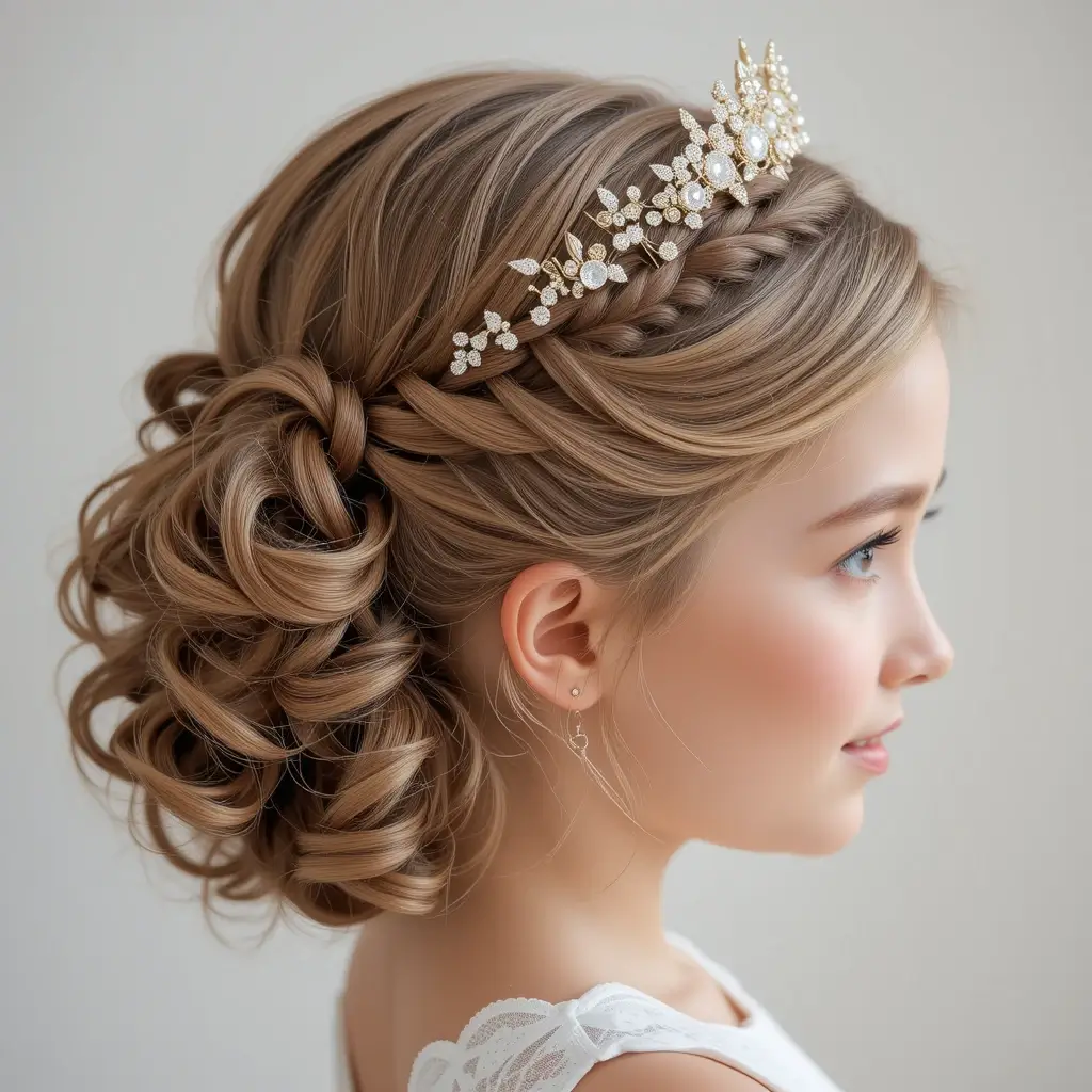 Twisted Crown with Curls