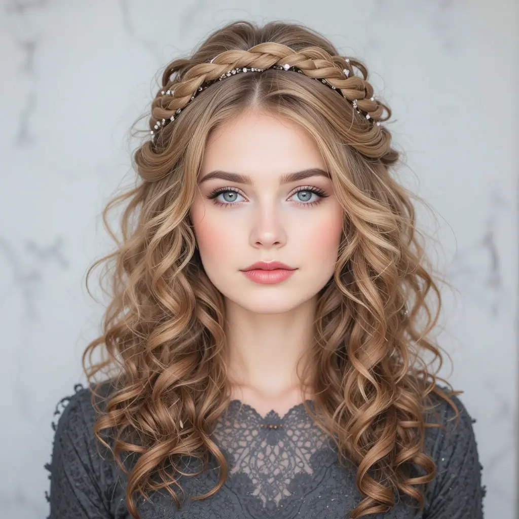 Twisted Crown with Curls