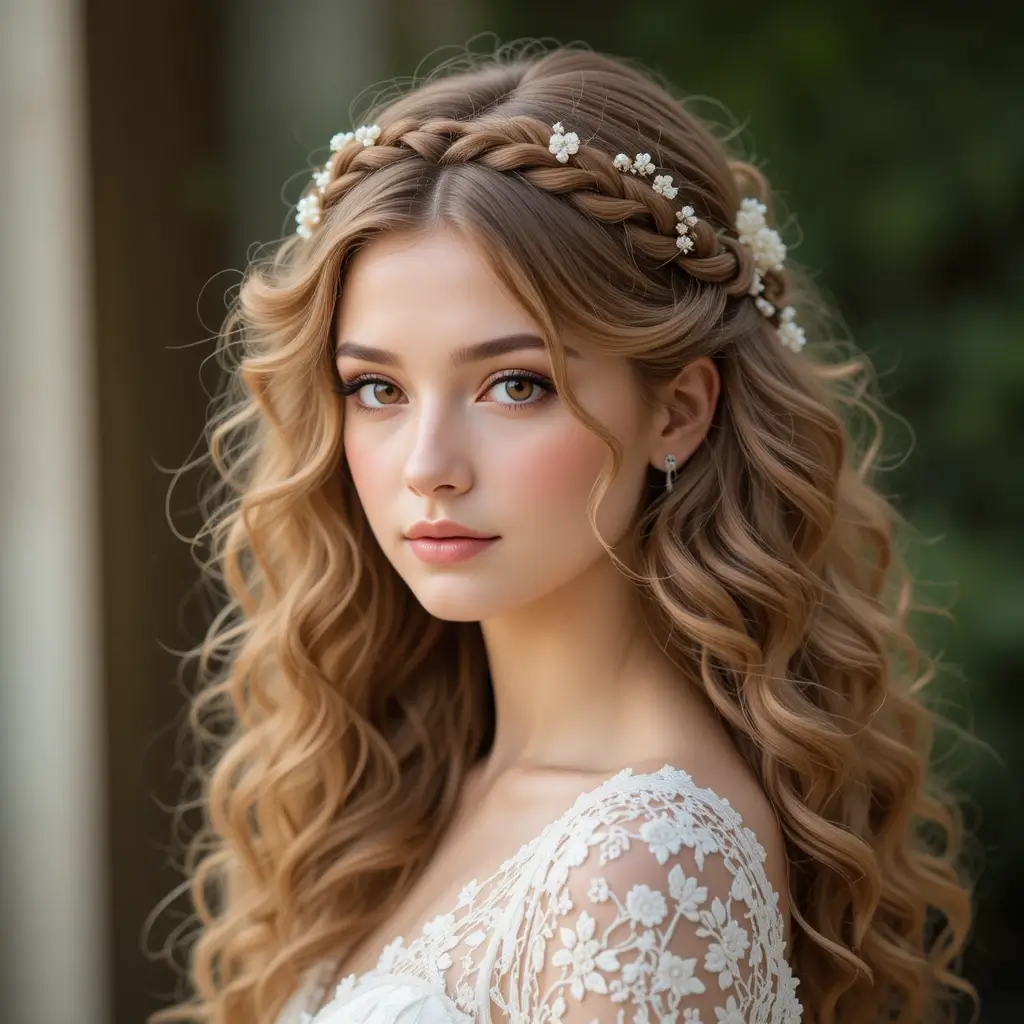 Twisted Crown with Soft Ringlets