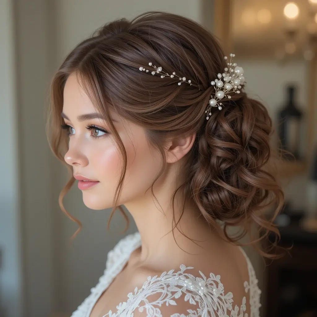 Twisted Curly Half-Updo