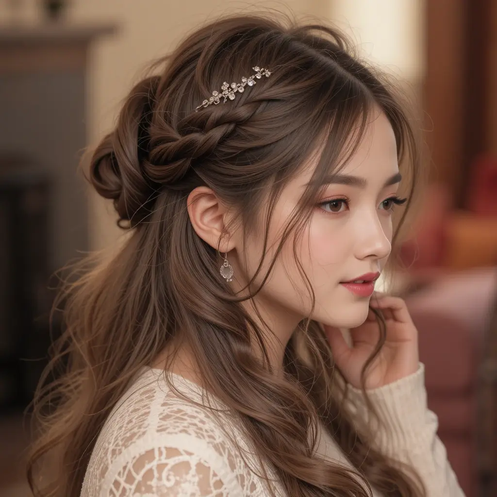 Twisted Half-Up Hairstyle