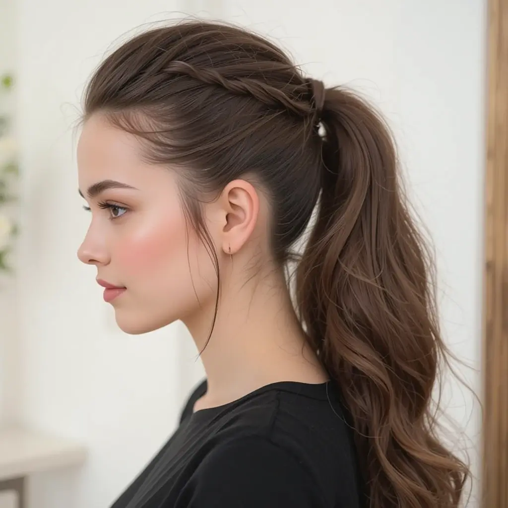 Twisted High Ponytail with Volume