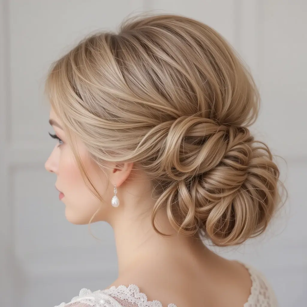 Twisted Side Updo with Volume