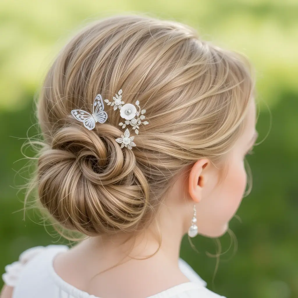 Twisted Updo with Decorative Clips