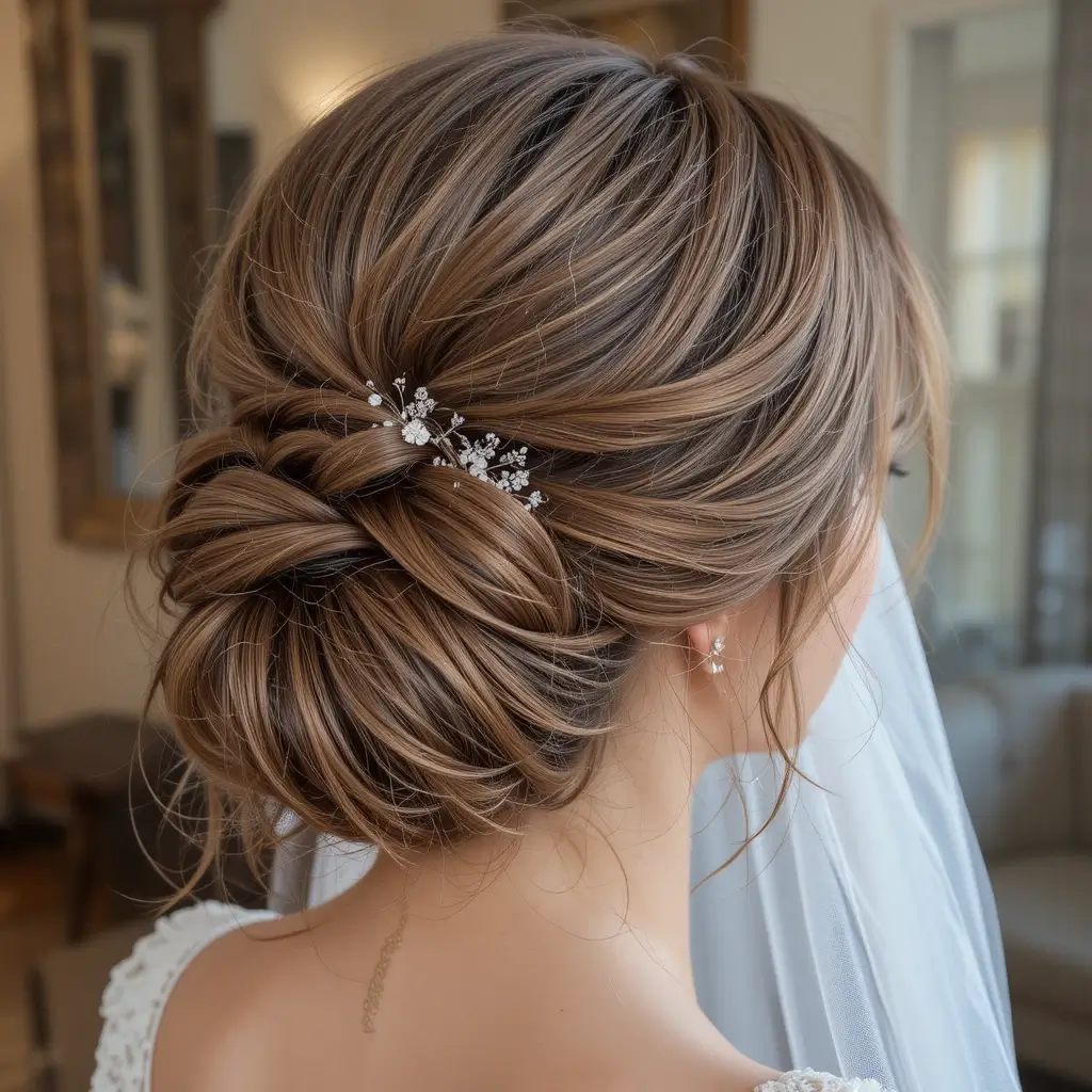 Twisted Updo with Veil