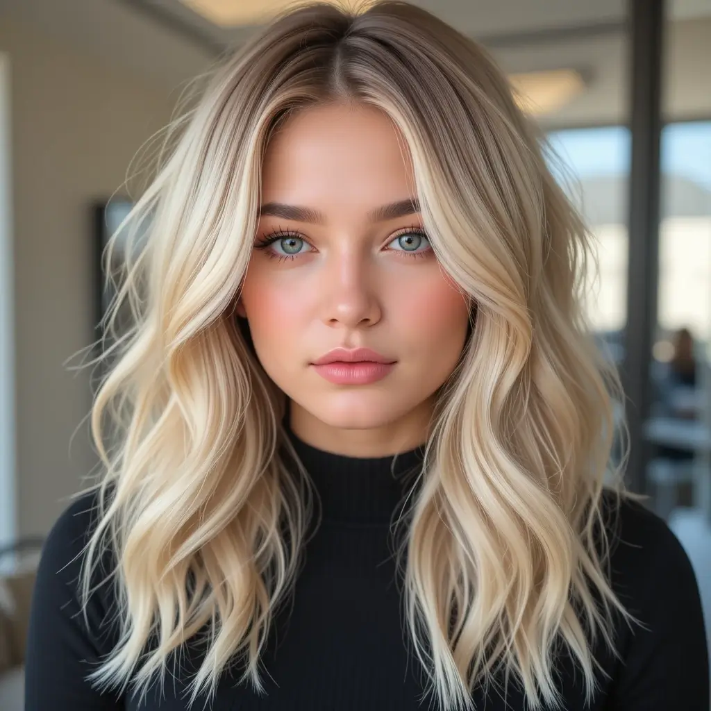 Vanilla Blonde with Amber Lowlights