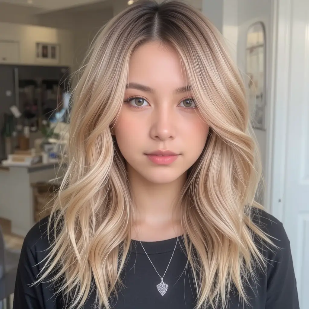Vanilla Blonde with Copper Lowlights