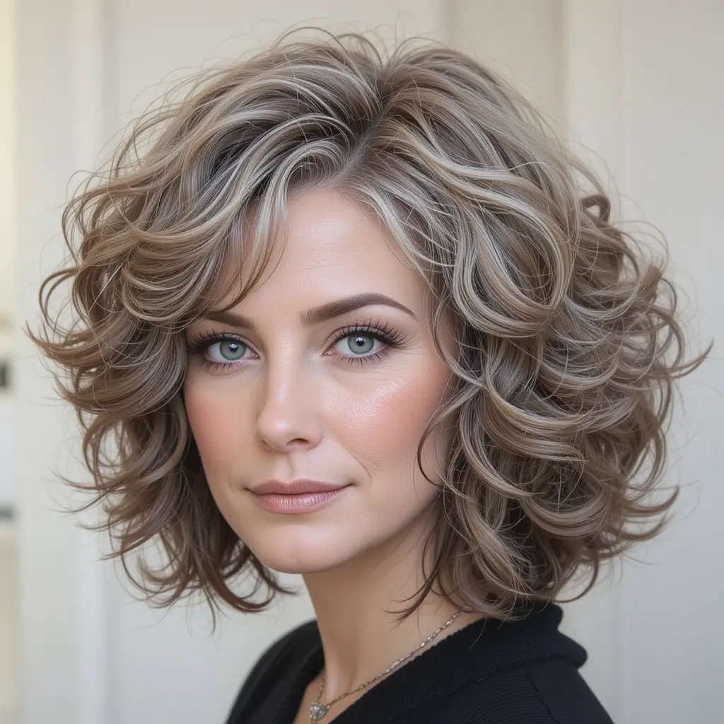 Voluminous Bob with Curls