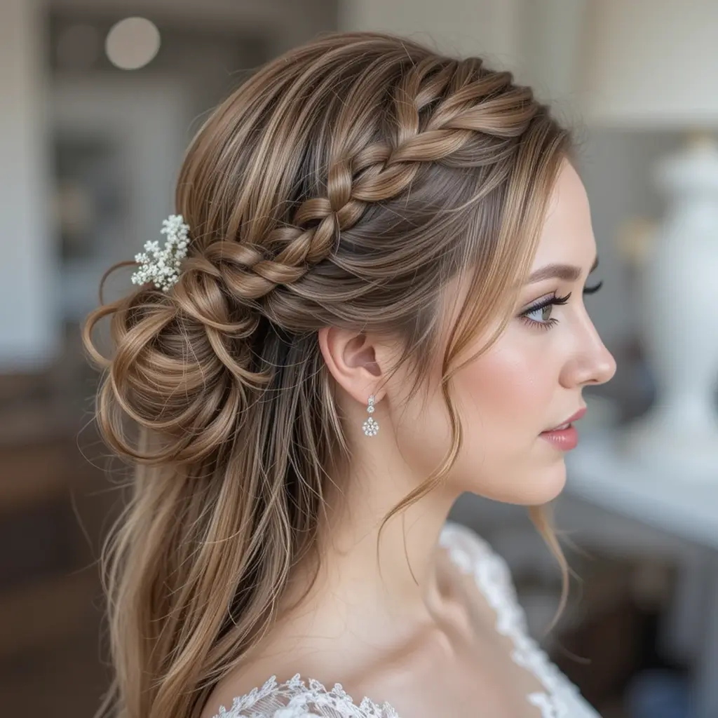 Waterfall Braid Half-Updo