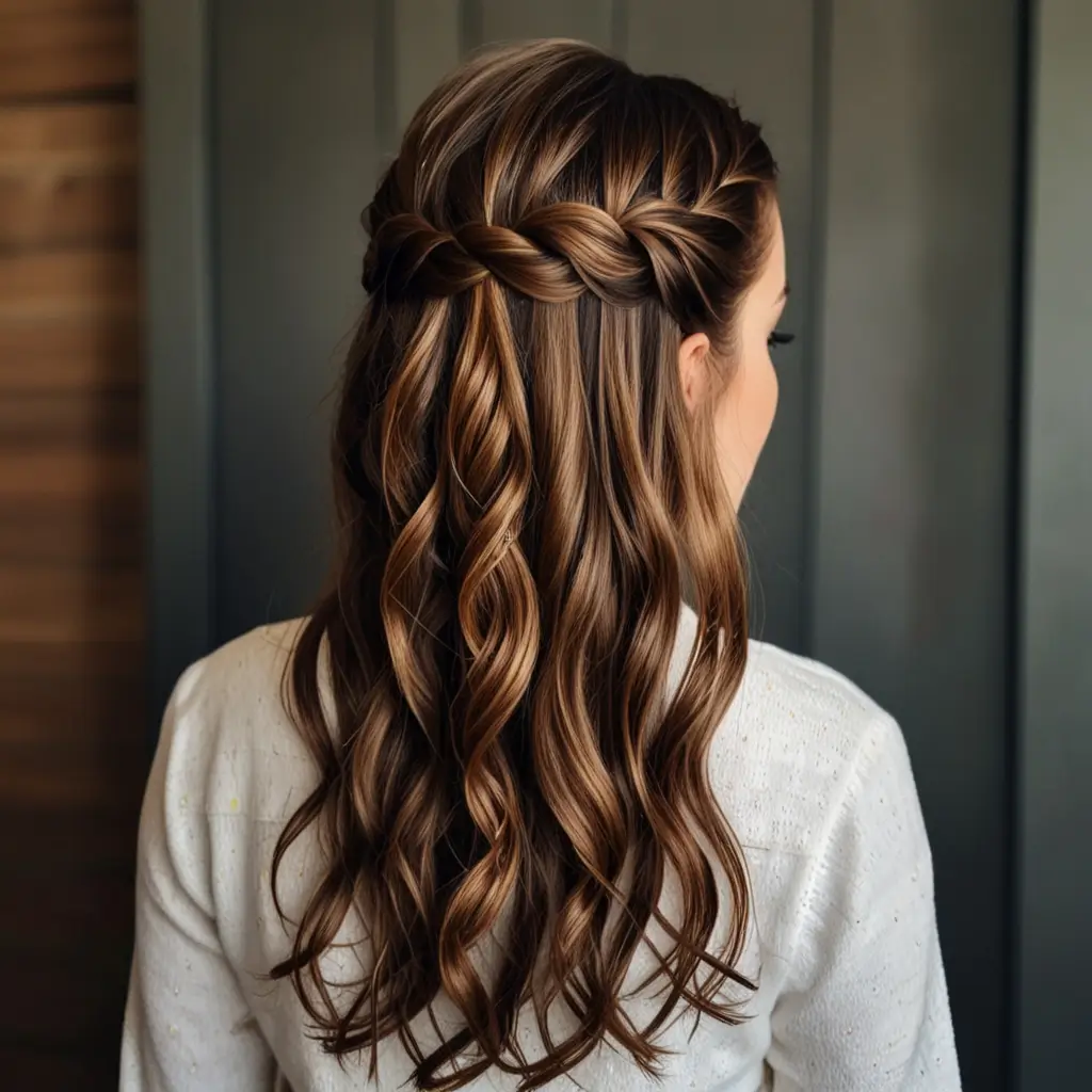 Waterfall Braid with Loose Waves