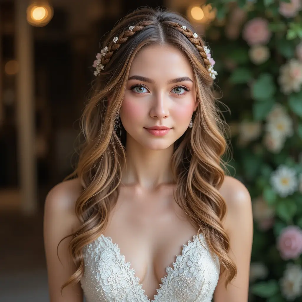 Waterfall Braid with Soft Curls