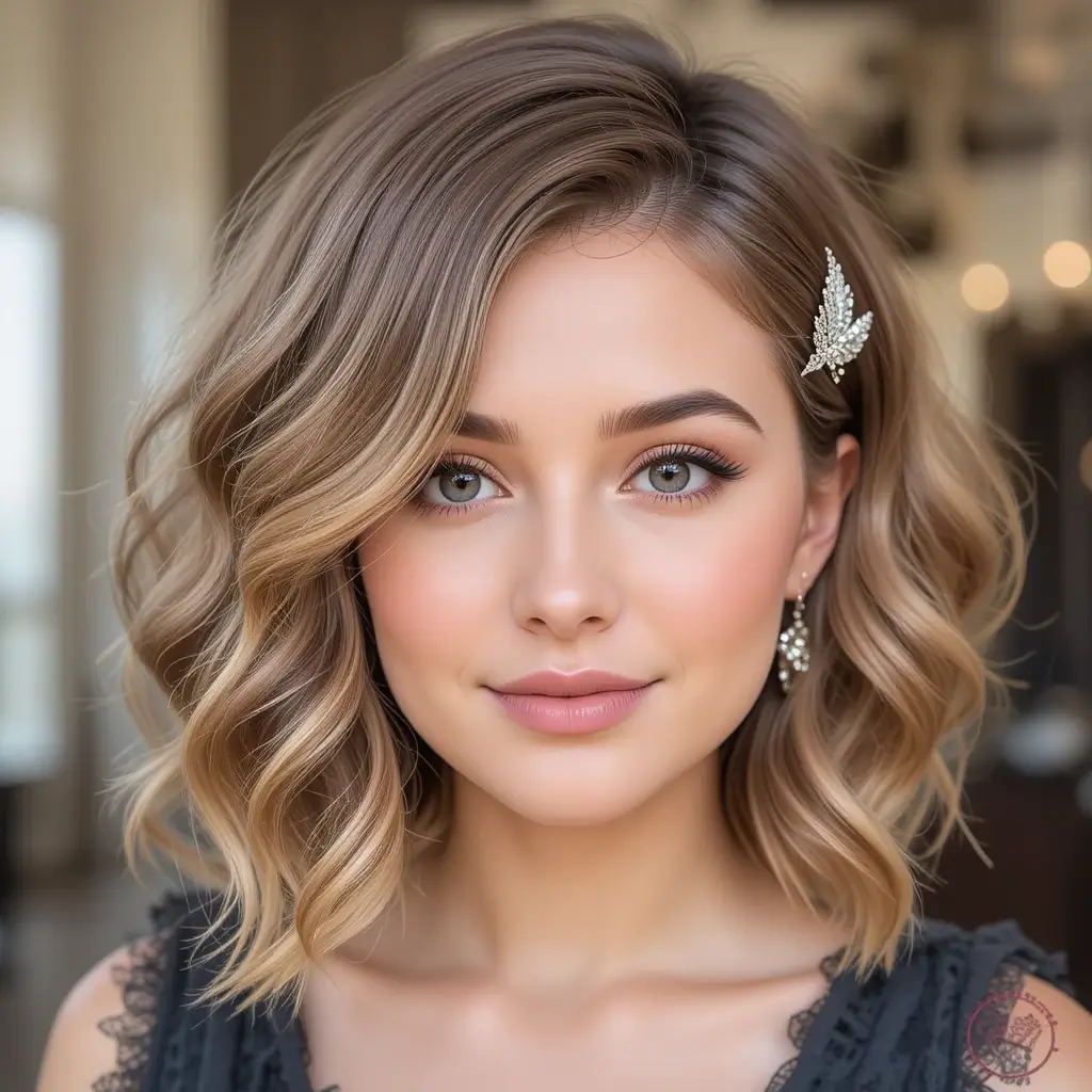 Wavy Bob with Deep Side Part
