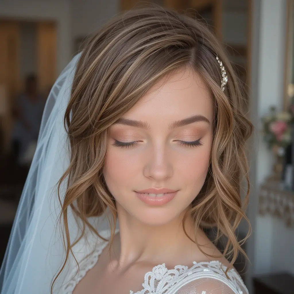 Wavy Bob with Veil