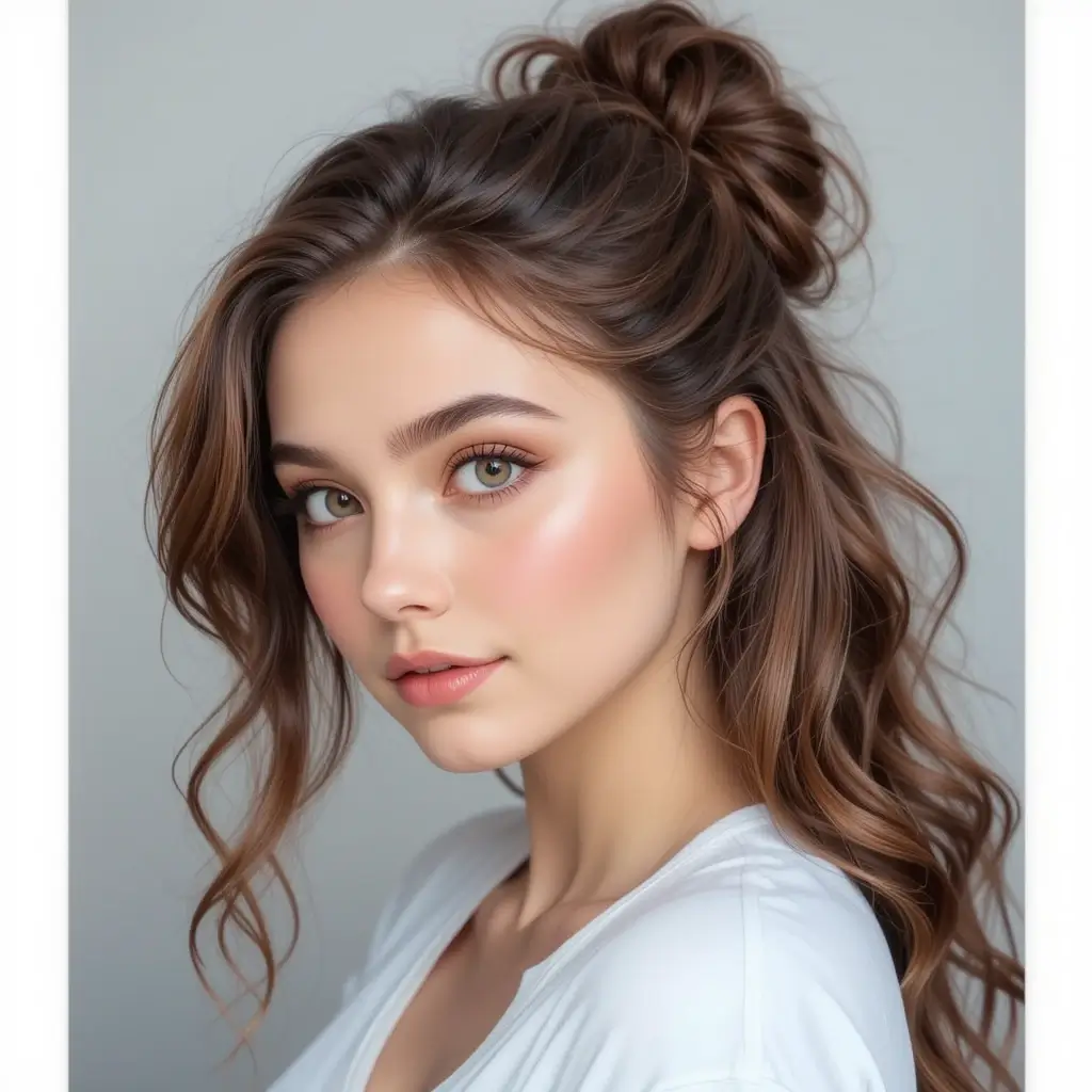 Wavy Half-Up Bun