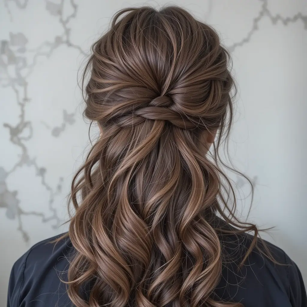 Wavy Ponytail with Teased Crown