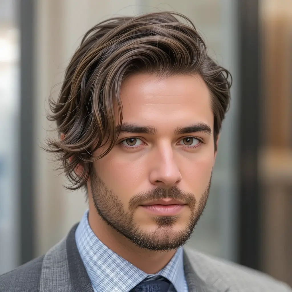 Wavy Side Swept Hair