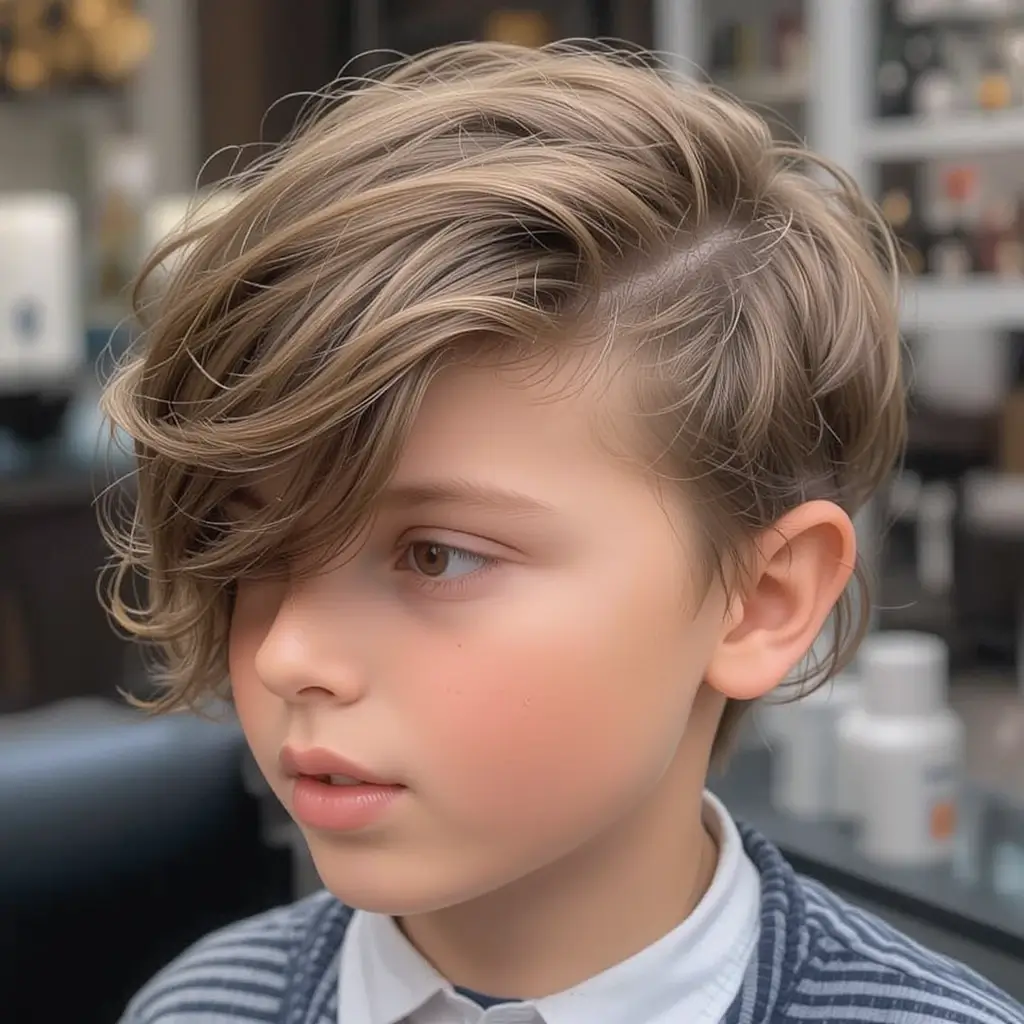 Wavy Side-Swept Hair