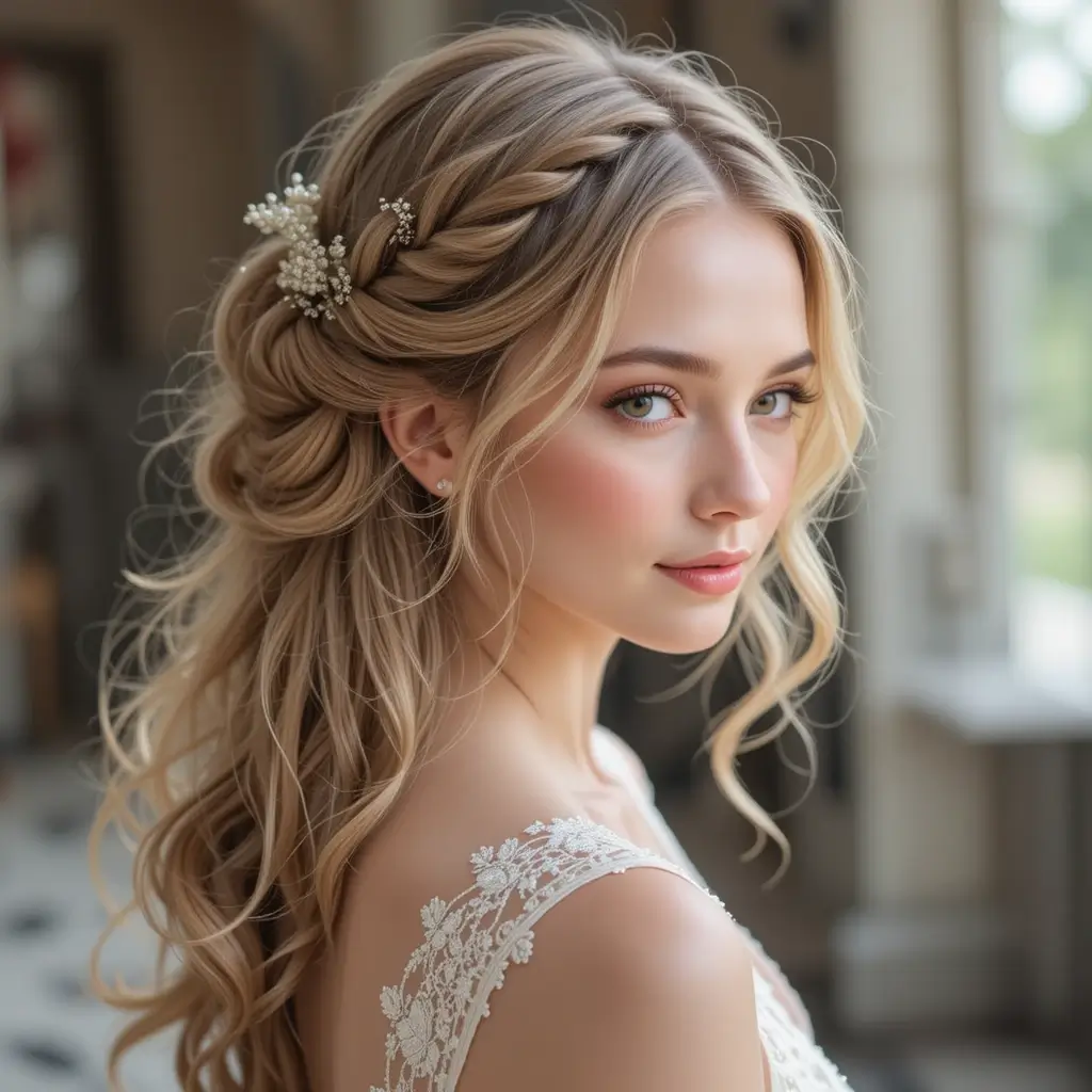 wedding hairstyles for bride half up