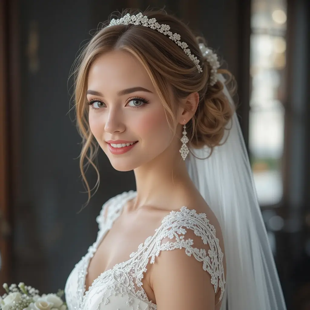wedding hairstyles for bride with veil