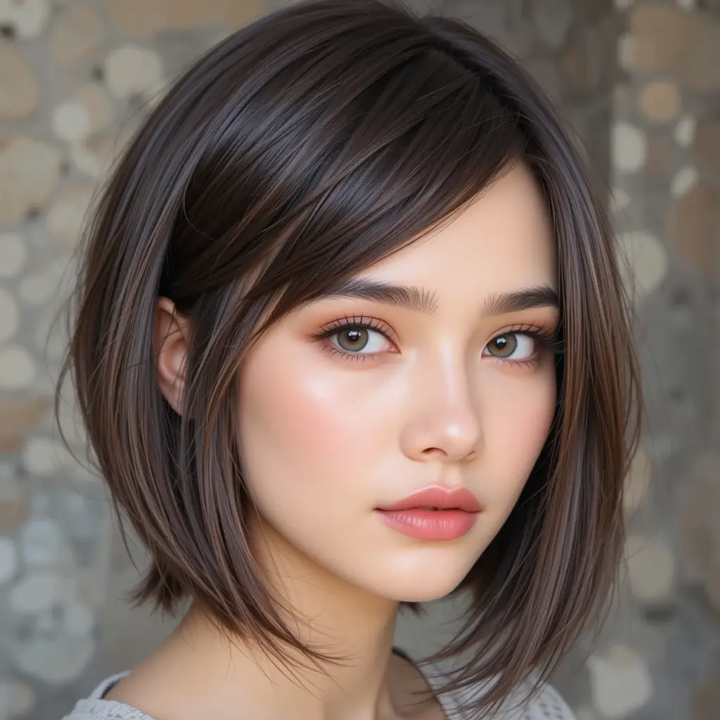 Angled Bob with Side Bangs