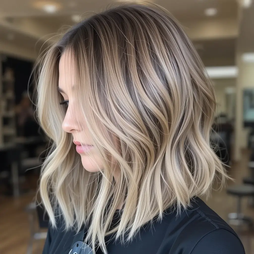 Ash Brown with Champagne Blonde Highlights