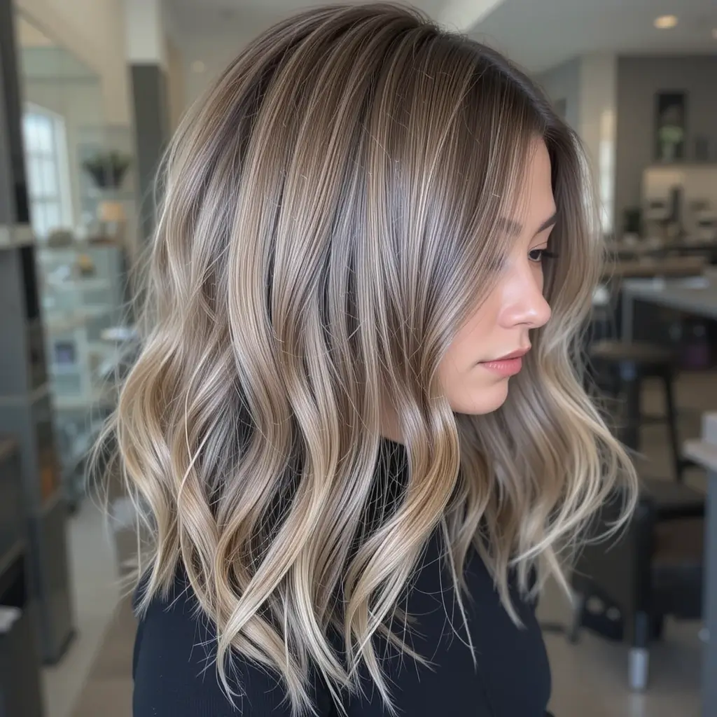 Ash Brown with Pearl Blonde Lowlights