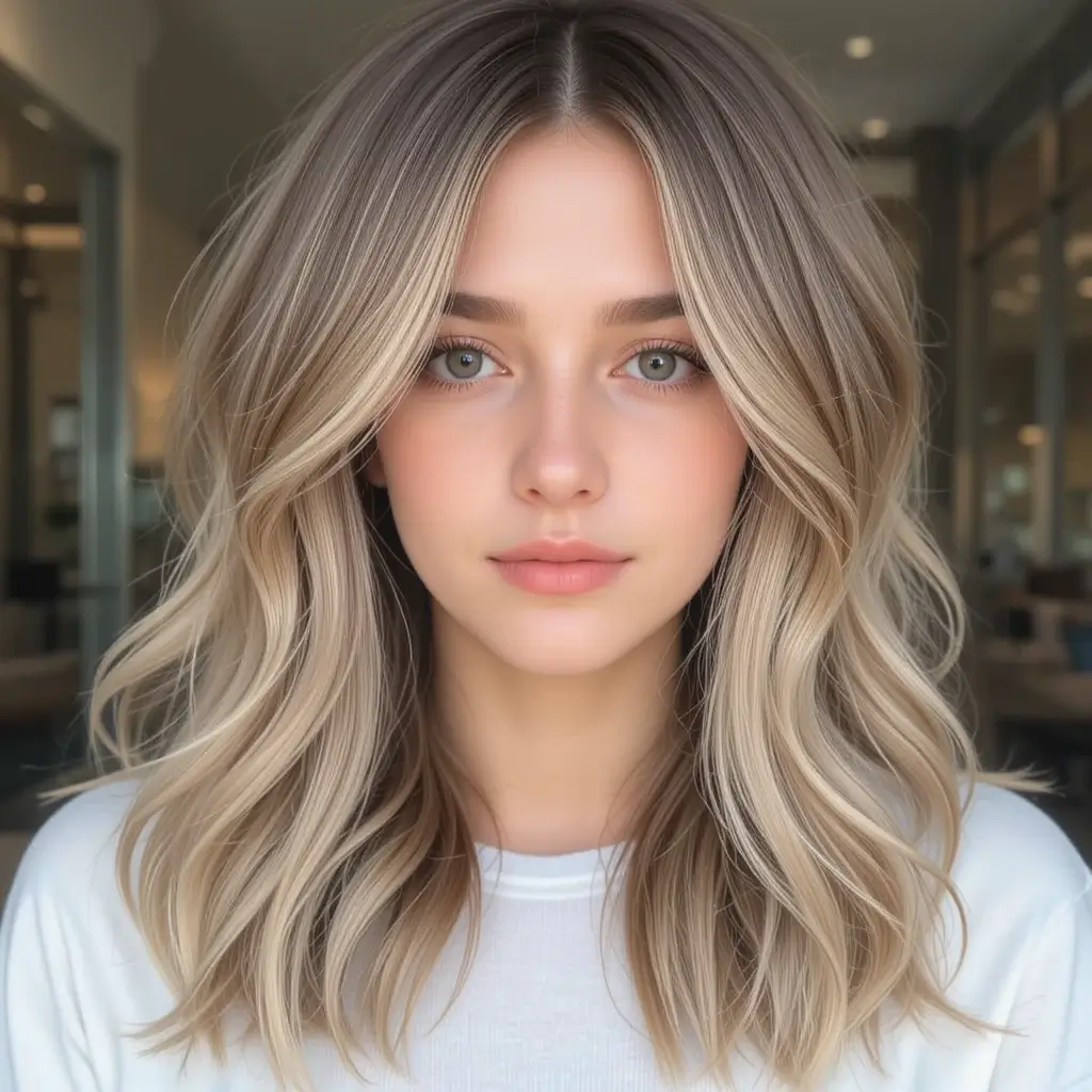 Ash Brown with Pearl Blonde Lowlights