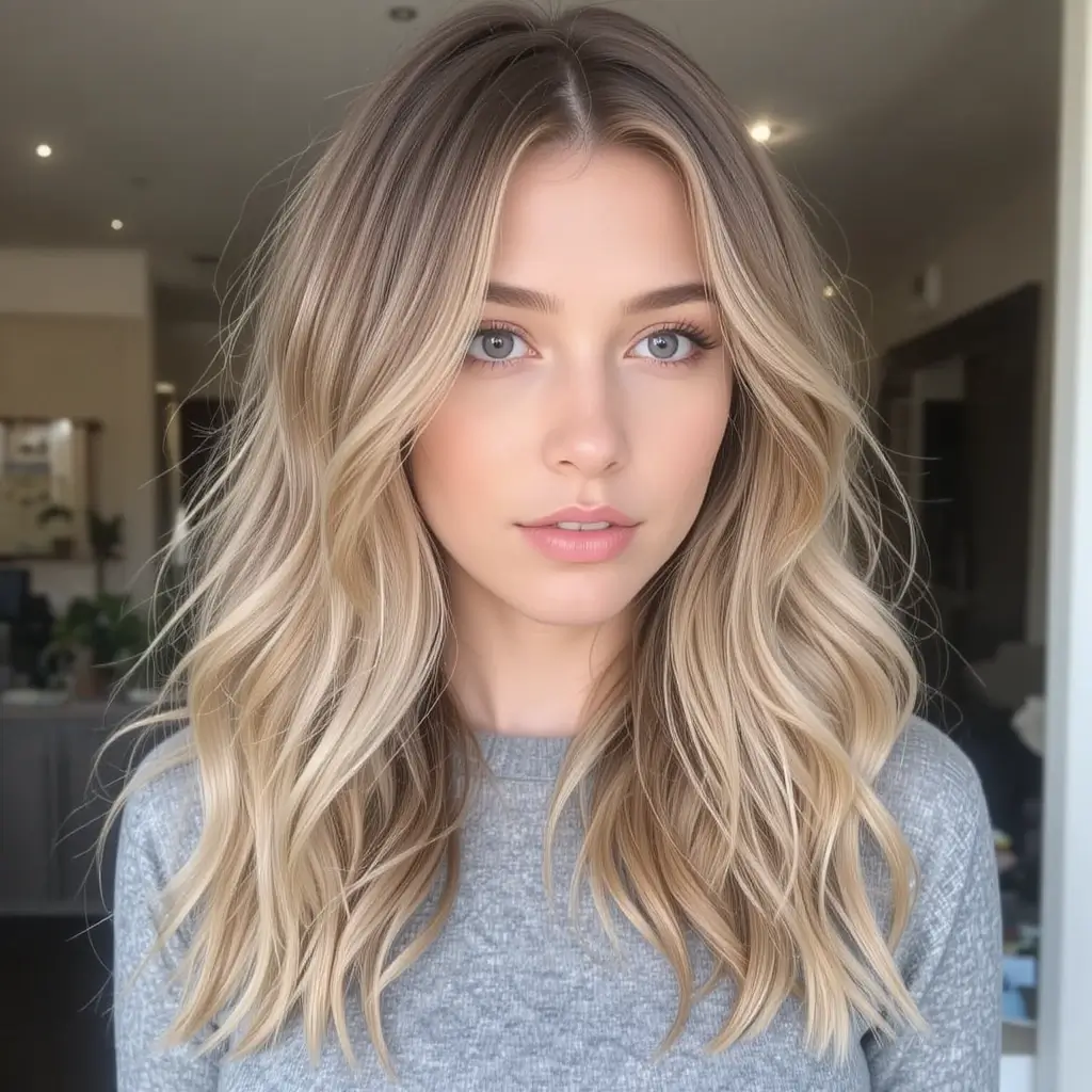 Ashy Light Brown with Honey Blonde Balayage