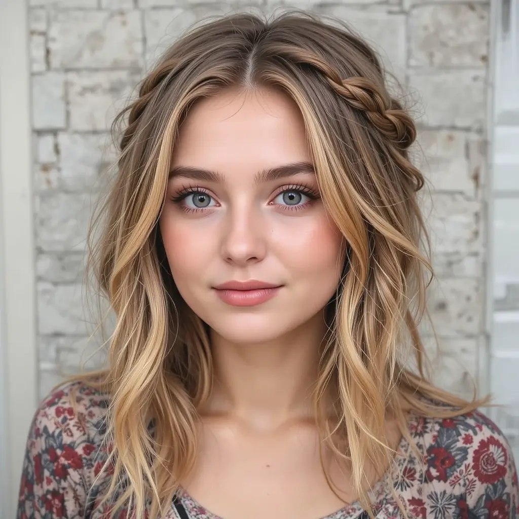 Baby Braids with Loose Hair