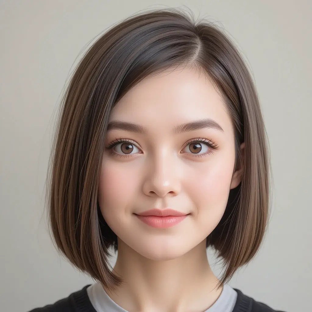 Blunt Cut with Middle Part