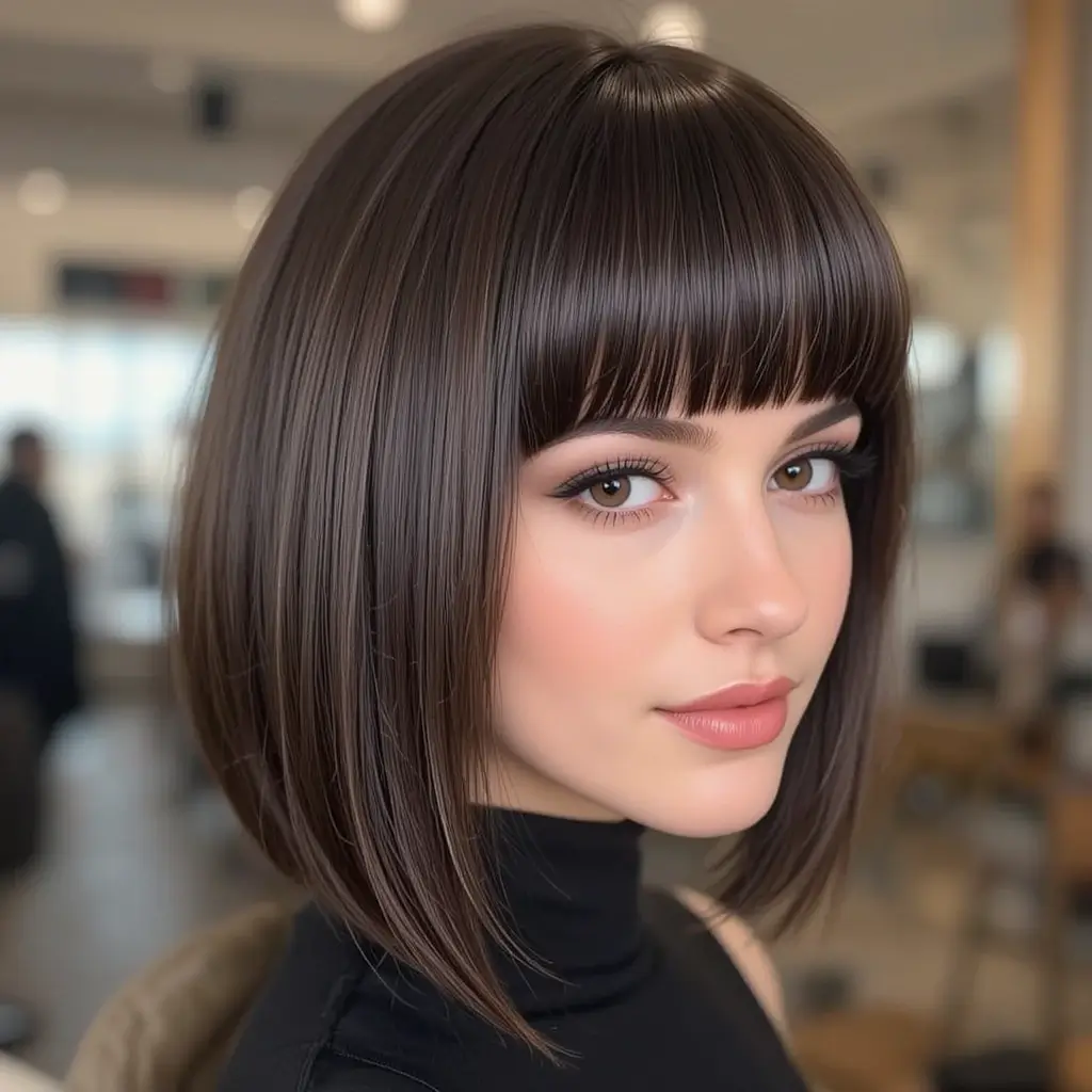 Blunt Lob with Gloss Finish