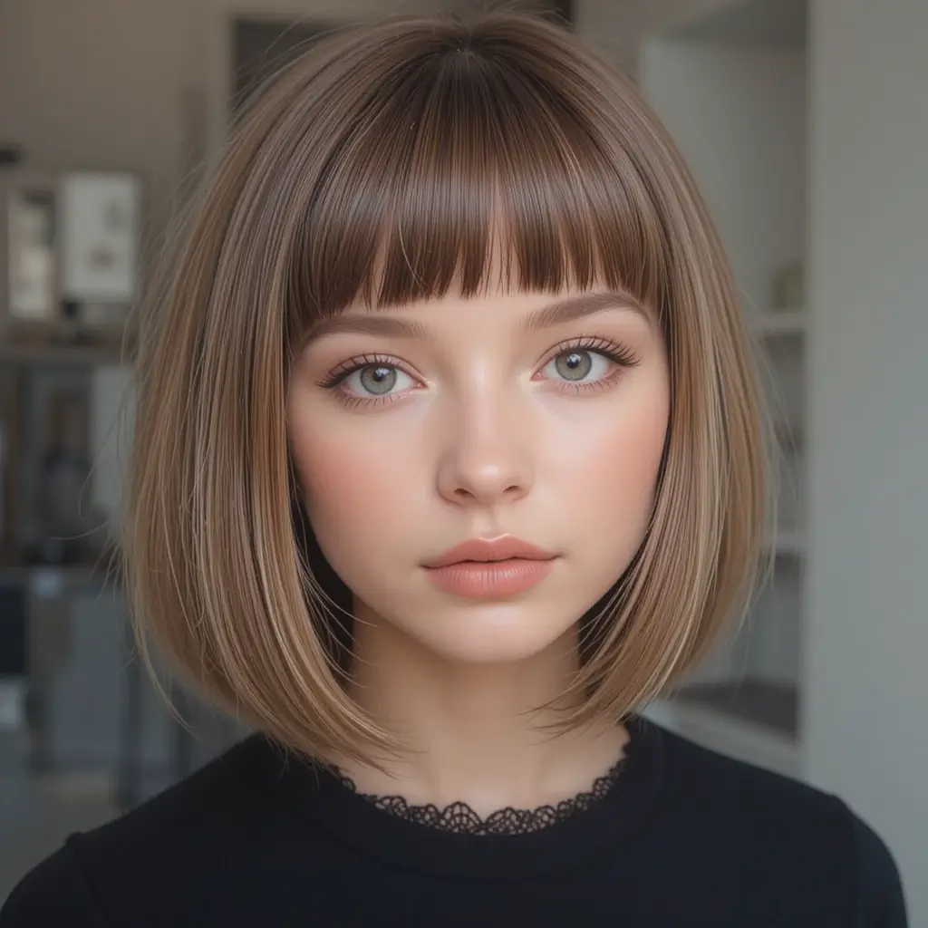 Bob with Blunt Bangs and Volume