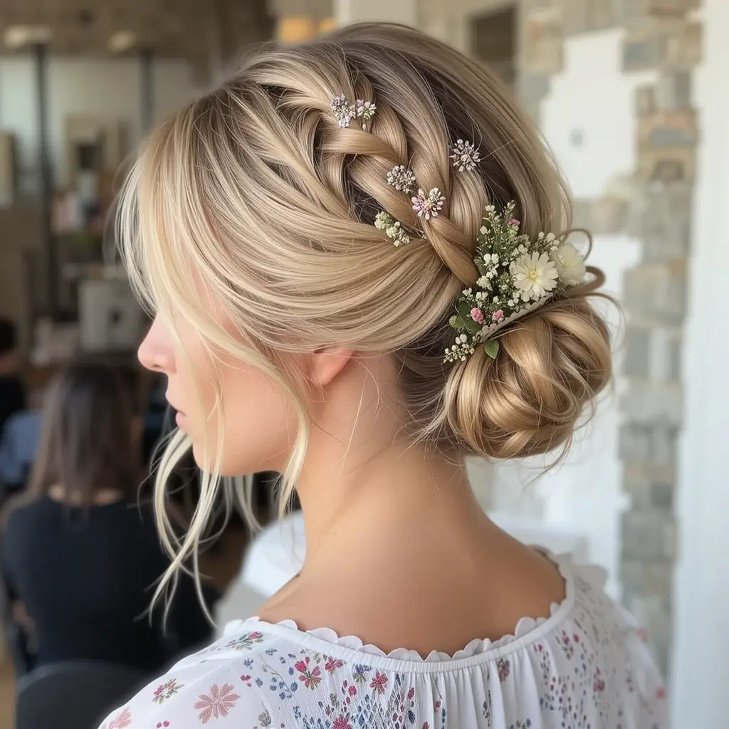 Boho Braided Side Bun