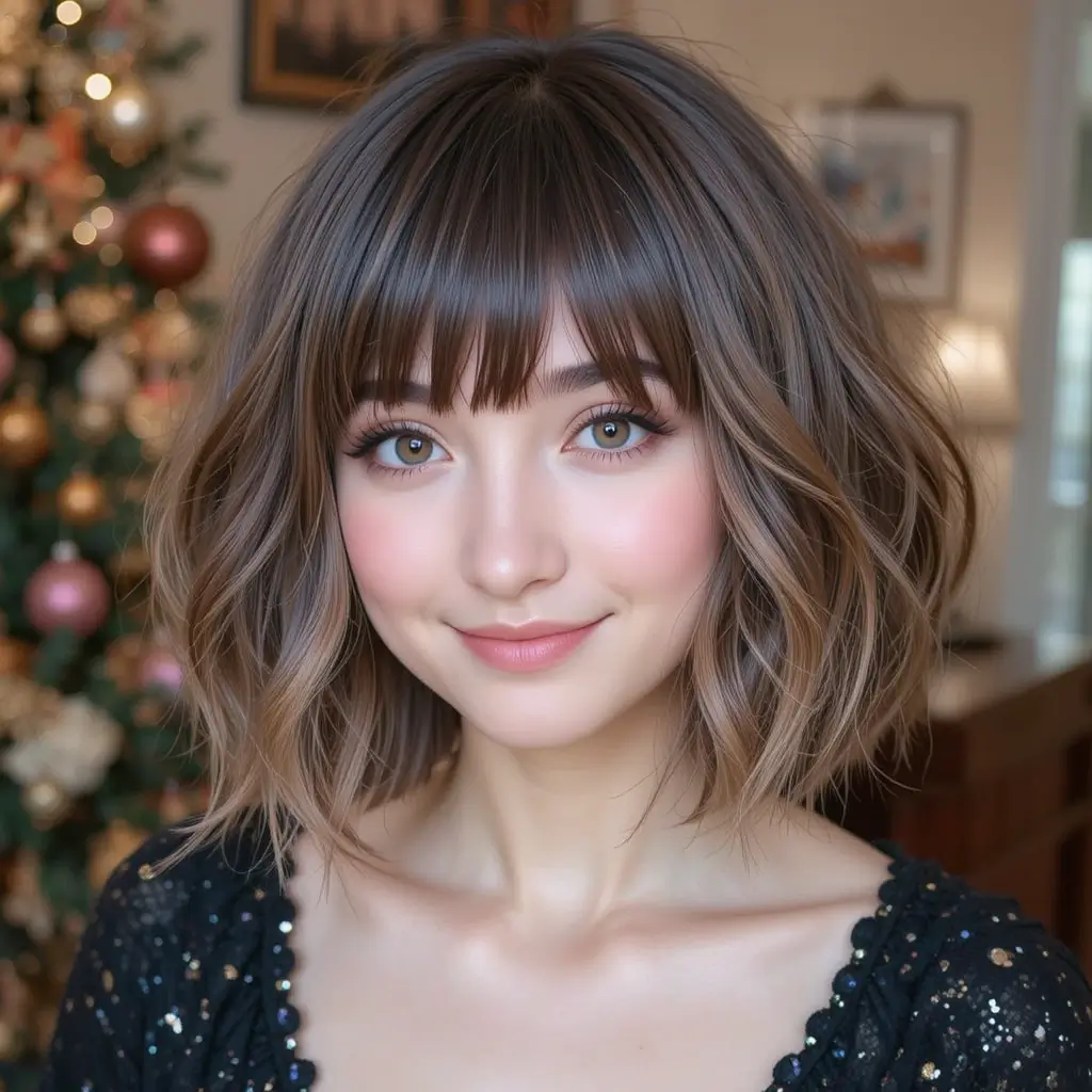  Bouncy Bob with Curtain Bangs