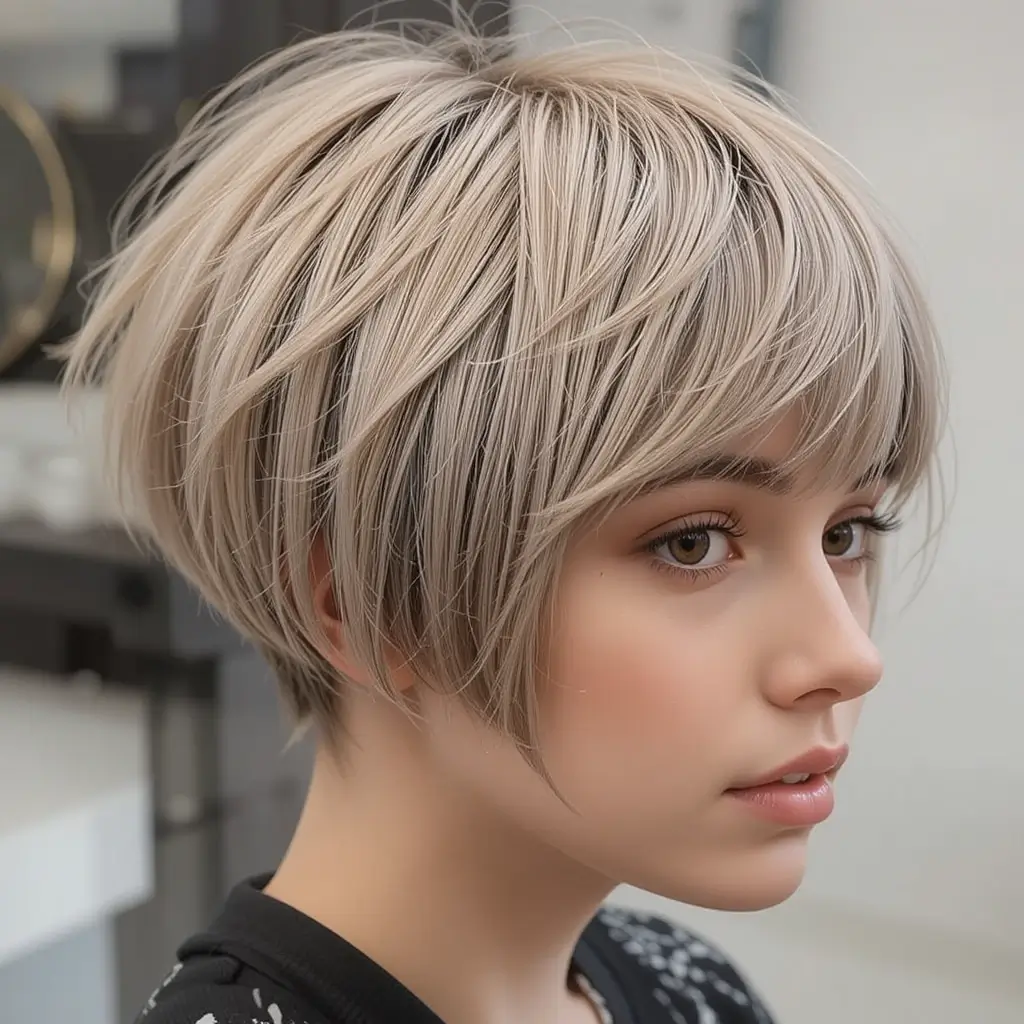 Bowl-Inspired Pixie with Textured Top