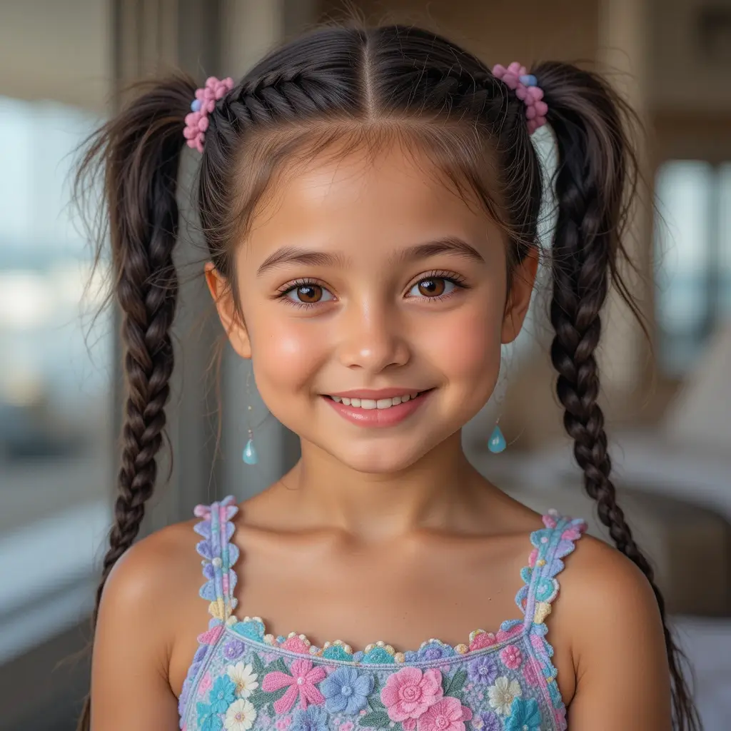 Box Braids in Pigtails
