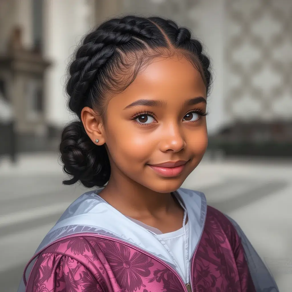 Box Braids in a Low Bun