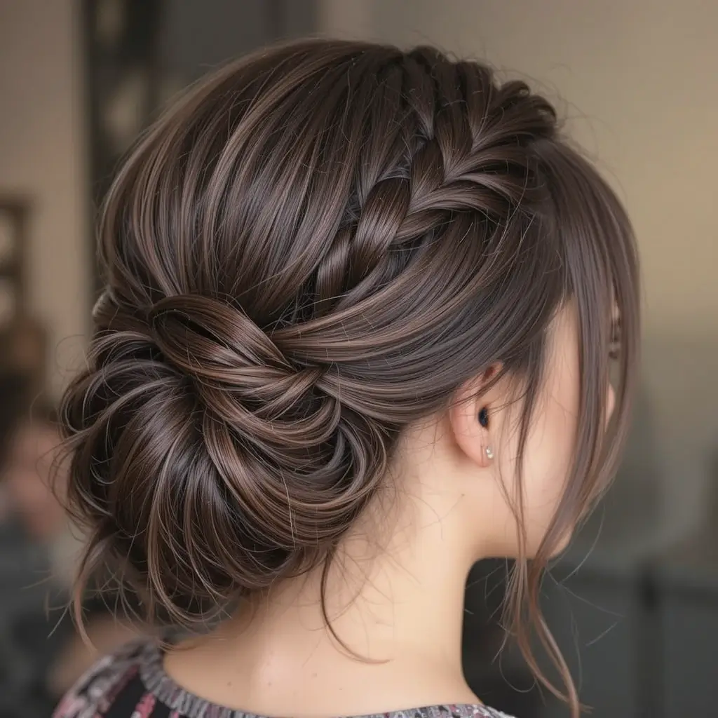 Braided Bun for Medium Hair