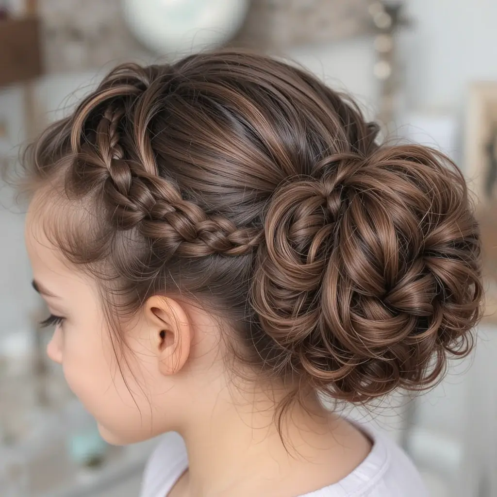 Braided Bun with Curls