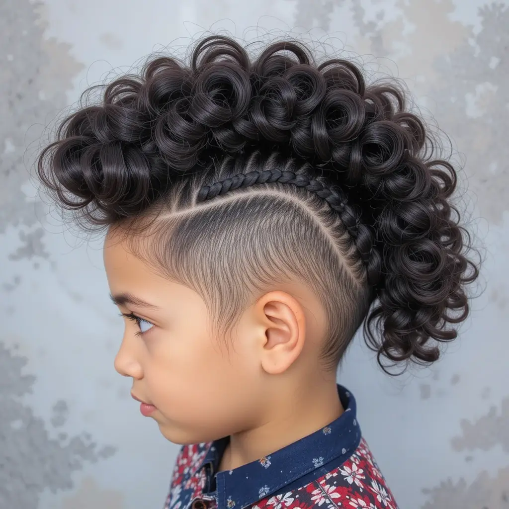 Braided Curly Mohawk