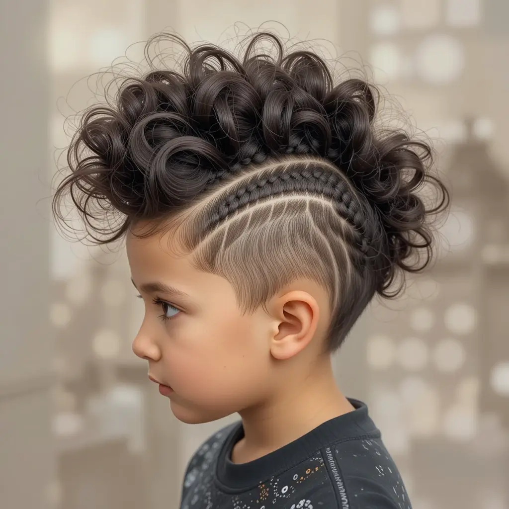Braided Curly Mohawk