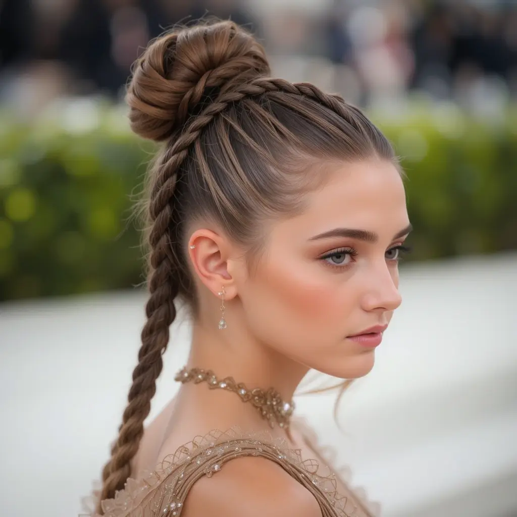 Braided Faux Hawk with Bun