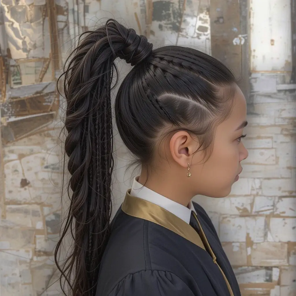 Braided Mohawk Ponytail